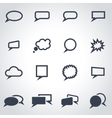 black speak bubbles icon set vector image vector image