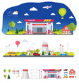 flat infographic eco plant vector image