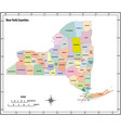 new york state outline administrative map vector image vector image