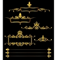 set of golden royal frames and borders black vector image vector image