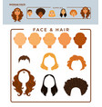 woman face constructor with samples of heads vector image