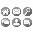 set of round gray internet icons vector image