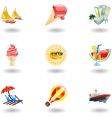 shiny summer icons vector image