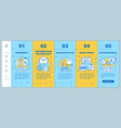 assistive industries onboarding mobile web pages vector image vector image