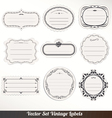 frame labels set ornamental vintage vector image vector image