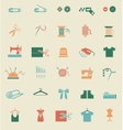 sewing equipment and needlework icons vector image vector image