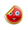 smiling face sticker vector image