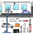 tire service center of car vector image