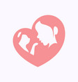 woman holding cat in heart shaped silhouette vector image vector image