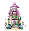 pink fairy tale castle vector image