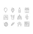 party thin icons event celebration birthday fun vector image vector image