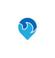 pin location wave logo vector image vector image