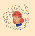 a young girl is going to celebrate the new year vector image vector image