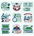 soccer colored emblems vector image vector image