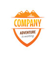 badge coat of arms for travel expedition company vector image