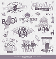 halloween type design set with hand drawn elements vector image vector image