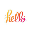 hello text isolated white background vector image vector image