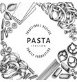 italian pasta design template hand drawn food vector image