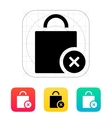shopping bag delete icon vector image