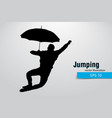 silhouette of a jumping man vector image