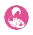 woman with baby silhouette style icon vector image
