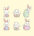 variety easter rabbits set vector image vector image