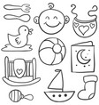 doodle of baby object set vector image