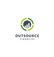 initial o stats business chart bar diagram logo vector image