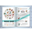 music brochure modern icons line art style mock vector image vector image