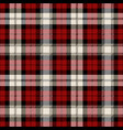 red black and white tartan plaid scottish pattern vector image vector image