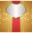 antique background with golden frame vector image