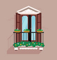 balcony with steel railings vector image vector image