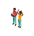 black teen protesters composition vector image vector image