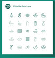 25 bath icons vector image vector image