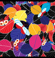lovely autumn bright color pattern leaves vector image vector image