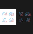 world hunger issues gradient icons set for dark vector image vector image