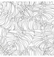 black and white seamless pattern with tropical vector image