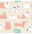 cute dogs pets seamless pattern background vector image vector image