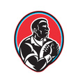 retro rugby icon vector image