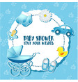 baby shower set invitation template with place fo vector image