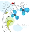 floral and ladybug background vector image vector image