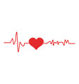heart pulse red and white colors heartbeat lone vector image