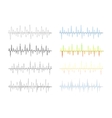 set of different analog and digital signal waves vector image