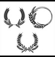 wheat wreaths and grain spikes set icons vector image