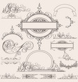 set of calligraphic elements and page decorations vector image