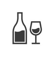 wine glass and bottle icon shape silhouette vector image
