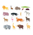 cartoon african savannah animals wild zoo safari vector image