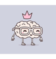 retro pastel color smile brain with glass vector image