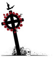 crucifix raven scull and roses vector image