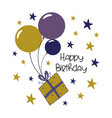 happy birthday - hand drawn birthday present vector image